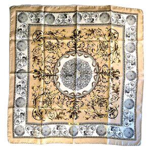 Max Mara Vintage Silk Scarf – Baroque Medallion Print